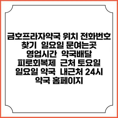 금호프라자약국 위치 전화번호 찾기 | 일요일 문여는곳 | 영업시간 | 약국배달 | 피로회복제 | 근처 토요일 일요일 약국 | 내근처 24시 약국 홈페이지