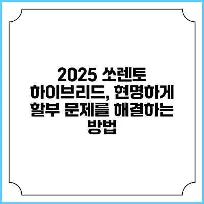 2025 쏘렌토 하이브리드, 현명하게 할부 문제를 해결하는 방법