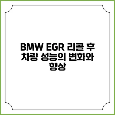 BMW EGR 리콜 후 차량 성능의 변화와 향상