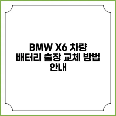 BMW X6 차량 배터리 출장 교체 방법 안내