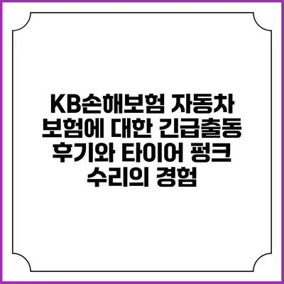 KB손해보험 자동차 보험에 대한 긴급출동 후기와 타이어 펑크 수리의 경험