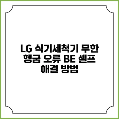 LG 식기세척기 무한 헹굼 오류 BE 셀프 해결 방법