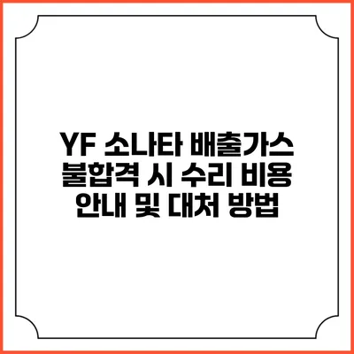 YF 소나타 배출가스 불합격 시 수리 비용 안내 및 대처 방법