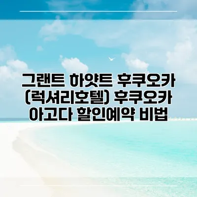 그랜트 하얏트 후쿠오카 (럭셔리호텔) 후쿠오카 아고다 할인예약 비법