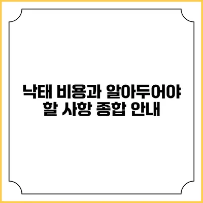낙태 비용과 알아두어야 할 사항 종합 안내