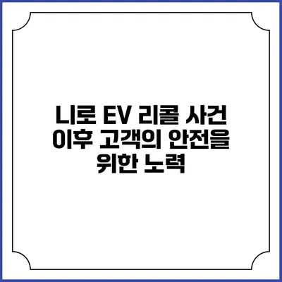 니로 EV 리콜 사건 이후 고객의 안전을 위한 노력