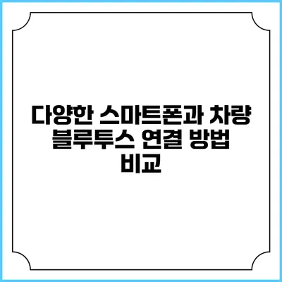 다양한 스마트폰과 차량 블루투스 연결 방법 비교