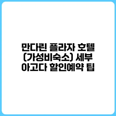 만다린 플라자 호텔 (가성비숙소) 세부 아고다 할인예약 팁