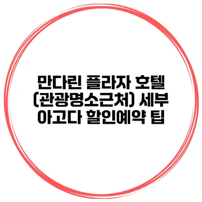 만다린 플라자 호텔 (관광명소근처) 세부 아고다 할인예약 팁