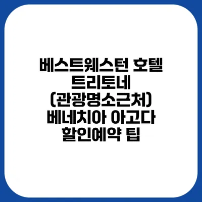 베스트웨스턴 호텔 트리토네 (관광명소근처) 베네치아 아고다 할인예약 팁