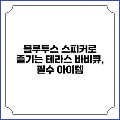 블루투스 스피커로 즐기는 테라스 바비큐, 필수 아이템