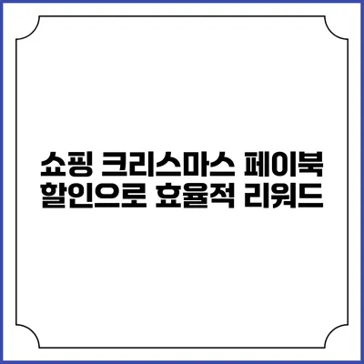 쇼핑 크리스마스? 페이북 할인으로 효율적 리워드