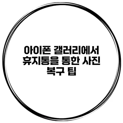 아이폰 갤러리에서 휴지통을 통한 사진 복구 팁