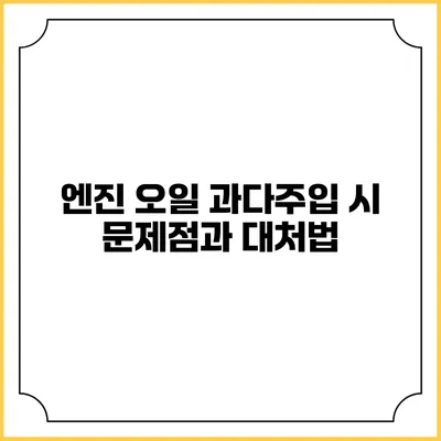 엔진 오일 과다주입 시 문제점과 대처법