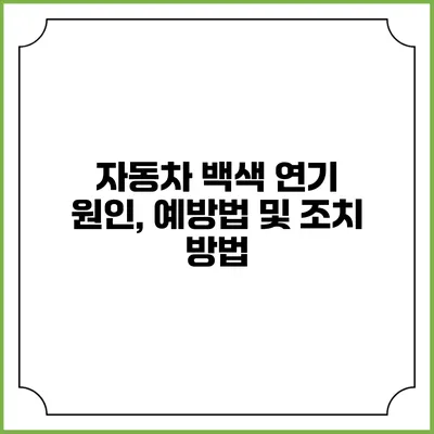 자동차 백색 연기: 원인, 예방법 및 조치 방법