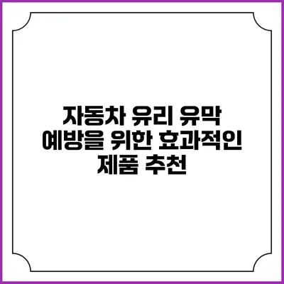 자동차 유리 유막 예방을 위한 효과적인 제품 추천