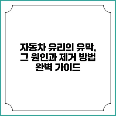 자동차 유리의 유막, 그 원인과 제거 방법 완벽 가이드
