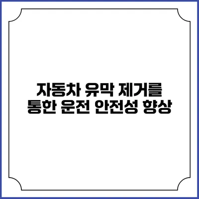 자동차 유막 제거를 통한 운전 안전성 향상