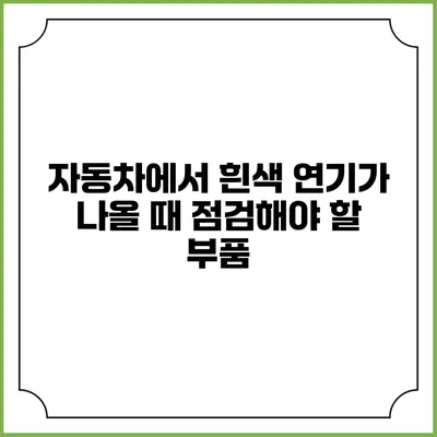 자동차에서 흰색 연기가 나올 때 점검해야 할 부품