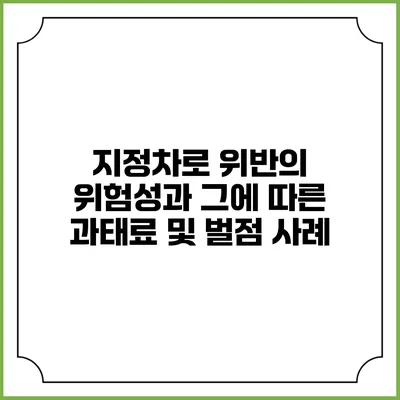 지정차로 위반의 위험성과 그에 따른 과태료 및 벌점 사례
