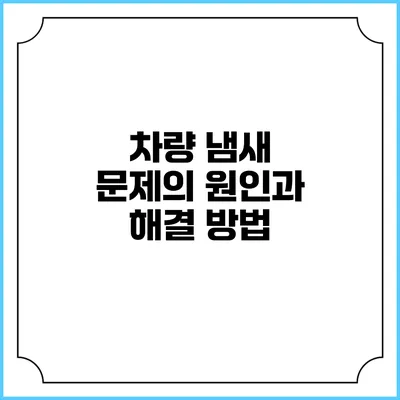 차량 냄새 문제의 원인과 해결 방법