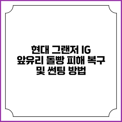 현대 그랜저 IG 앞유리 돌빵 피해 복구 및 썬팅 방법