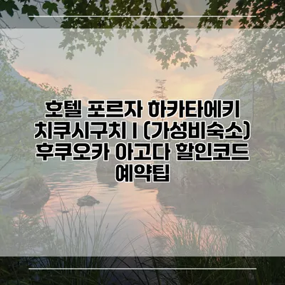 호텔 포르자 하카타에키 치쿠시구치 I (가성비숙소) 후쿠오카 아고다 할인코드 예약팁